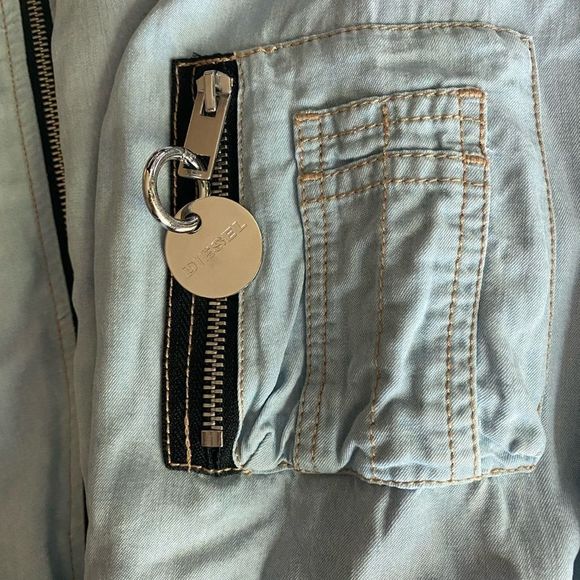 Diesel De Bruce Womens Bomber Jacket Reversible Coat Pink - Picture 11 of 15